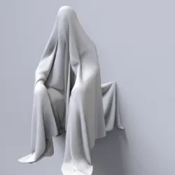 Hollow man sitting