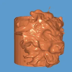 Lion planter / Flowerpot Easy to print