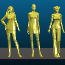 Low Poly Female Characters - Export from CGTRADER