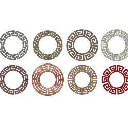 Meandre Greek key pattern circles 3D print model