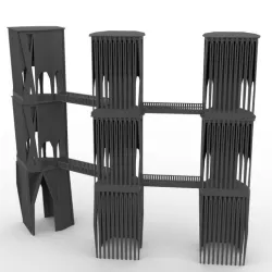 Modular Brutalist Watchtower With Bridges 28mm