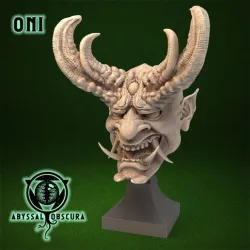 Oni Demon Head Bust