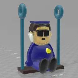 South Park officer barbrady swing set / for car rear window mount