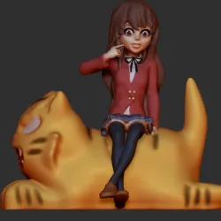 Toradora Anime:Taiga sitting on a tiger
