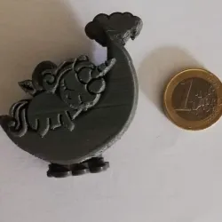 Unicorn on Moon  Keychain
