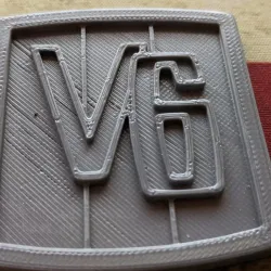 V6 Badge Emblem Jeepster Commando CJ5 CJ6 Jeep