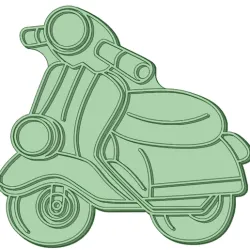 Vespa moto scooter vintage cookie cutter