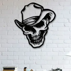 Wall Art Skull Hat with Human Skull Sticker Decoration