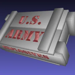 Wood crate, ammo box, US Army stencil - import from CGTRADER