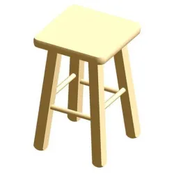 Wooden stool, 29 cm x 29 cm x 45.5 cm