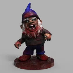 Zombie Evil Garden Gnome 3D Print Model Diorama