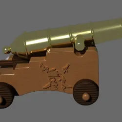 18th Century Cannon with pirate logo