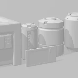 28mm Sci Fi Scatter Barrel Crate Terrain Pack