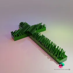 3D Word Shape - Funny Cross (In God We Trust . All Others Pay Ca$h)