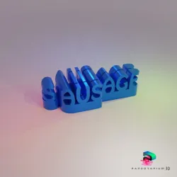 3D Word Shape - Man Sausage