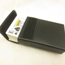 52 Card Deck Pouch, Cosplay Pleather Pouch, Flexible super durable (faux leather) with utility belt strap, Blackjack poker deckbox, costume