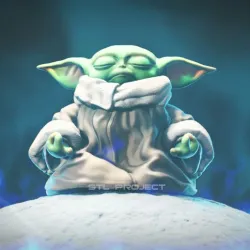 Baby Yoda - Grogu Meditating - Fan Art