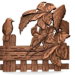 Bird and flowers CNC