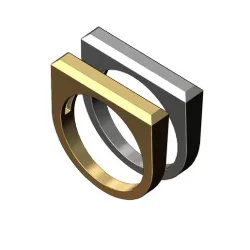 Chamfered flat top rectangular signet ring 3d print model