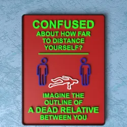 Customizable Safe Distance Sign - Confused
