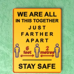 Customizable Safe Distance Sign - Together