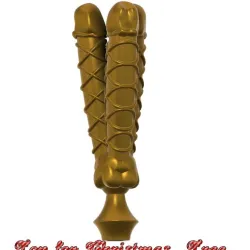 Decorative top for Christmas tree - penis triple play plus anal vaginal plug jerking dong cock solid stuffed fetish butt vagina toy masturbator dildo dick jap-dt-387 3d print cnc flex or silicone