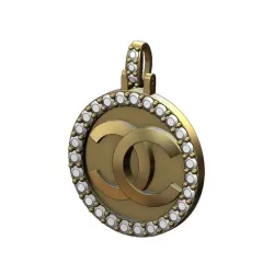 Diamond Chanel logo Pendant 3D print model