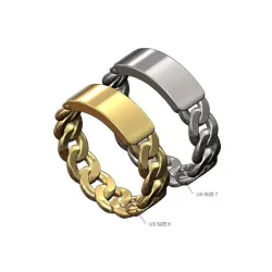 Engravable tag Cuba link chain band 3D print model
