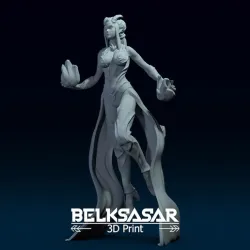 Female Warlock Tiefling And NUDE version 3D print model