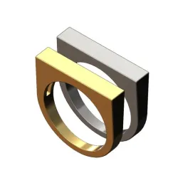 Flat top rectangular signet ring 3D print model
