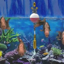 floating ball (aeskulab) and lure (vaccine ampoule) - fishing