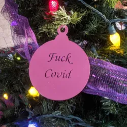 Fuck Covid Christmas Ornament Sign Decoration