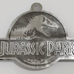 Jurassic park logo key ring