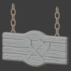 Mace & Axe Building Sign