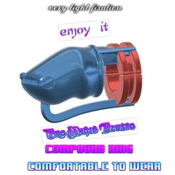 Male exclusive Chastity Device Cock Cage Penis Ring  Virginity Lock Chastity Belt Adult Game Sex Toy locker v55A Very Firm Nylon screed  Fixation gaine et câble 3d print and cnc