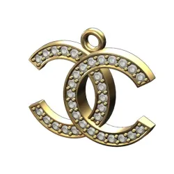 Overlapping Chanel logo diamond pendant 3D print model