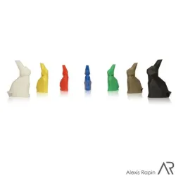Rabbit faceted low poly key ring