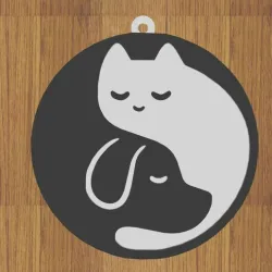 SHING SHANG CAT AND DOG KEYCHAIN