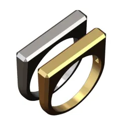 Side chamfered flat top rectangular signet ring 3D print model