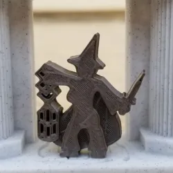 Witch Meeple With Lantern and Knife
