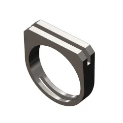2 Bar flat top rectangular signet ring 3D print model