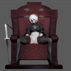 2B NEAR AUTOMATA GAME CHARACTER NFSW SEXY GIRL ANIME CHAIR VERSION 3D print model
