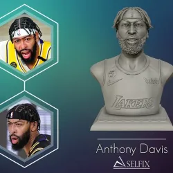 3D portrait of Anthony Davis with finals look 3D print model
