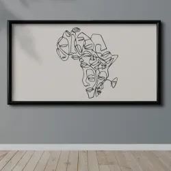 Africa Faces Wall-Line Art