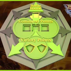 BATTLE ROUND TRACKER, NEW! 40K, 9TH EDITION, WARHAMMER 40000 Nurgle STYLE