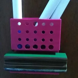 Fiberboard eraser and slate eraser holder