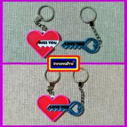 Heart and Key Key Ring