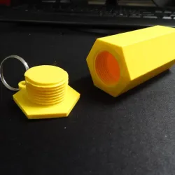 Hexagon Storage Keyring Screw Top