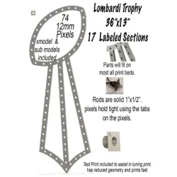 Lombardi Trophy 75, 12mm Pixel prop 3 Feet tall