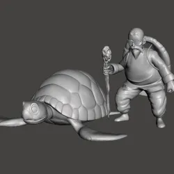 Master Roshi and his Turtle 3D Model